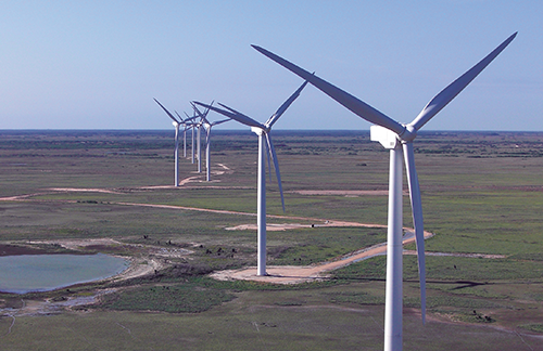 Panoramic view of wind power